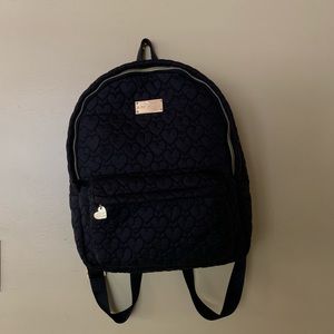 Betsey Johnson Quilted Love Black Backpack